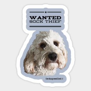 Cockapoo / Doodle Dog Sock Thief Sticker